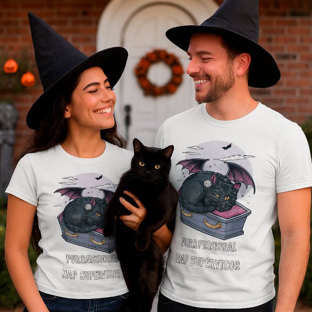 Gehörloser Nickerchen-Supervisor Gothic Cat Lover T-Shirt (Von Creator hochgeladen)