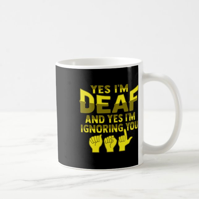 Gehörloses Gehör der Hand Gesture - Bewusstsein fü Kaffeetasse (Rechts)