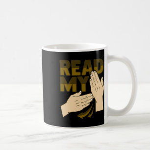 Gehörloses Gehörverständnis der Hand Gesture 12 Kaffeetasse