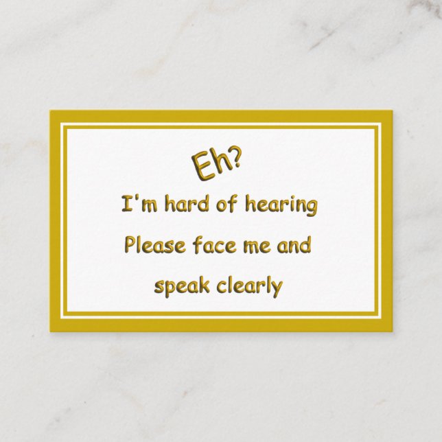 Gehörlosigkeit Visitenkarte (Vorderseite)