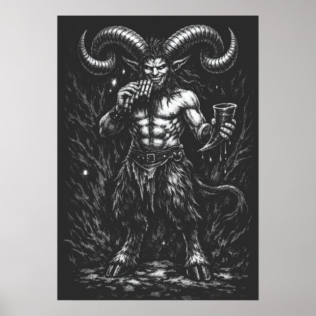 Gehörnter Winter Satyr — von BurnsInHell Poster (Vorne)
