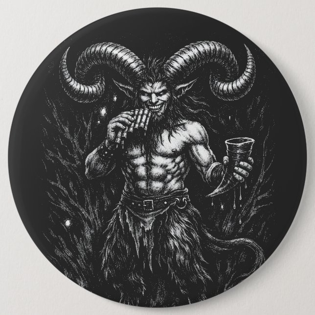 Gehörnter Wintersatyr — von BurnsInHell Button (Vorderseite)
