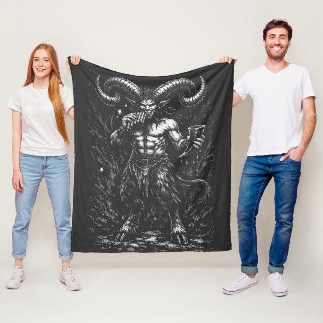 Gehörnter Wintersatyr — von BurnsInHell Fleecedecke (Beispiel)