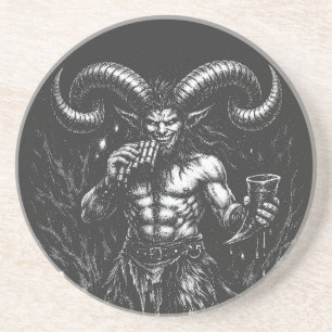 Gehörnter Wintersatyr — von BurnsInHell Getränkeuntersetzer