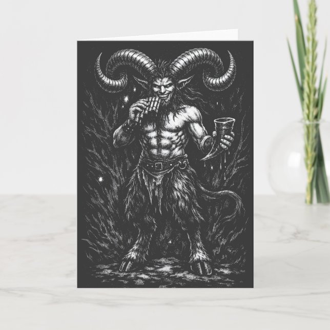 Gehörnter Wintersatyr — von BurnsInHell Karte (Vorderseite)