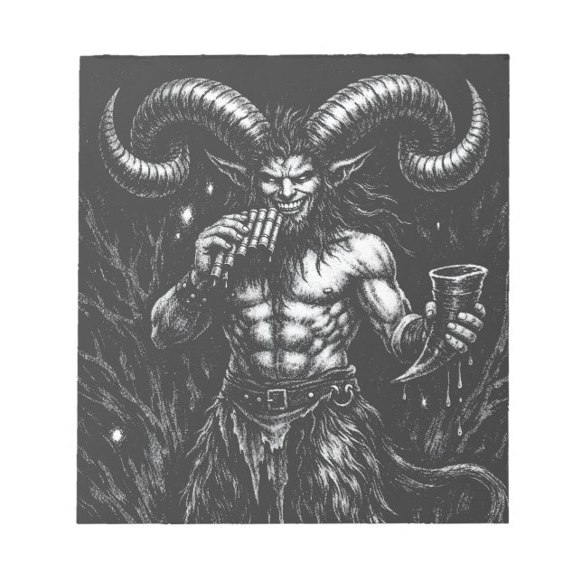 Gehörnter Wintersatyr — von BurnsInHell Notizblock (Vorderseite)