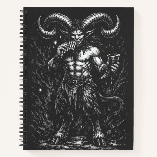 Gehörnter Wintersatyr — von BurnsInHell Notizbuch (Vorderseite)