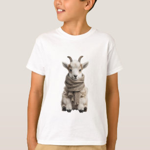 Gehörntes Schal Baby Ziegen Kinder T-Shirt