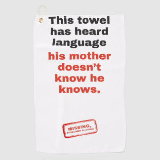 Gehörte Sprache: Lustiges Golfhandtuch