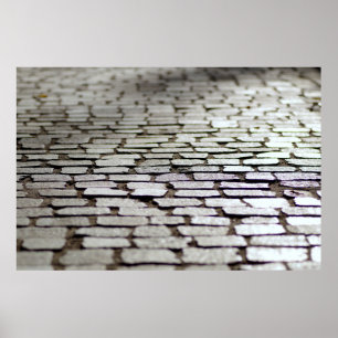 Gehsteig zu Pflastersteinen Poster