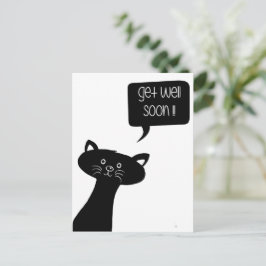 Geht es bald gut! Niedliche Black Cat Postkarte