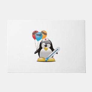 Geht es bald gut. Penguin Nurse. Fußmatte