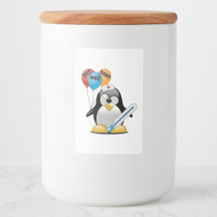 Geht es bald gut. Penguin Nurse. Lebensmitteletikett