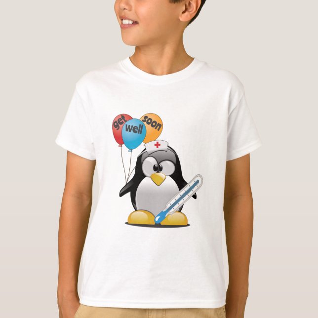 Geht es bald gut. Pinguin Nurse. T-Shirt (Vorderseite)