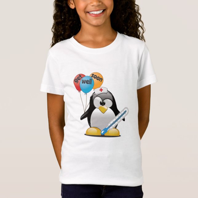 Geht es bald gut. Pinguin Nurse. T-Shirt (Vorderseite)