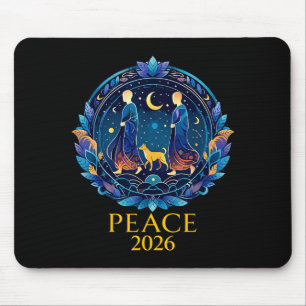 Geht Frieden 2026 Weltfrieden Mönche mit Aloka Hun Mousepad