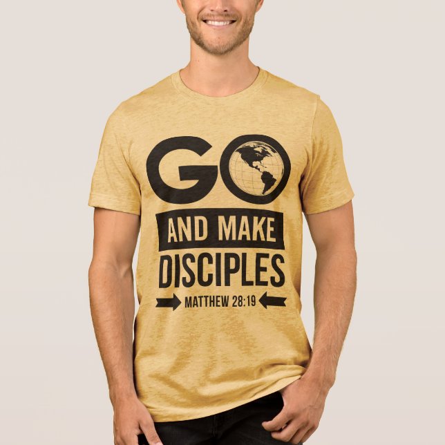 Geht und macht Jünger Tri-Blend Shirt (Vorderseite)
