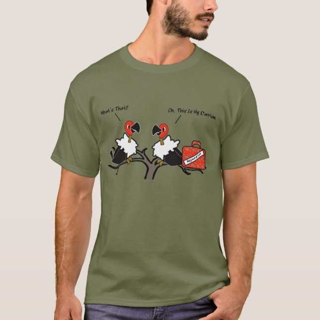 Geier-Aas macht Gepäck-Cartoon weiter T-Shirt (Vorderseite)