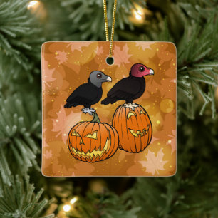 Geier feiern Halloween! Keramikornament