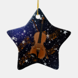 Geige auf Starry Sky Keramikornament