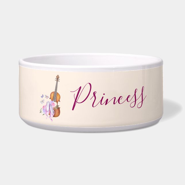 Geige, Ballettschuhe, Blume und Schmetterlinge Napf (Vorderseite)