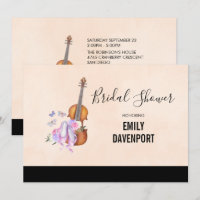 Geige, Ballettschuhe und Schmetterlinge Brautparty