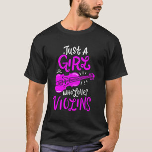 Geige für Mädchen nur ein Mädchen, das Violinen in T-Shirt
