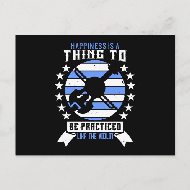 Geige - Glück muss praktiziert werden Postkarte (Vorderseite)
