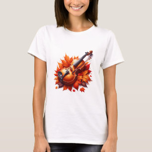 Geige im Blätterbett T-Shirt