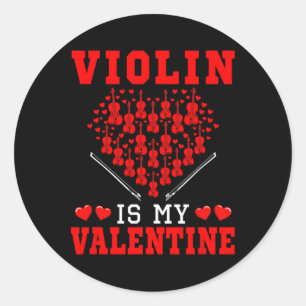 Geige ist mein Valentinsinstrument Team Niedliche  Runder Aufkleber