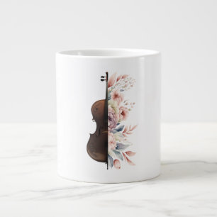Geige mit Blume. Jumbo-Tasse