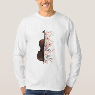 Geige mit Blume. T-Shirt