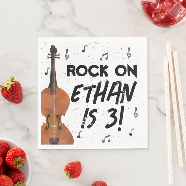 Geige Musik Geburtstagsfeier Napkins Serviette (Beispiel)