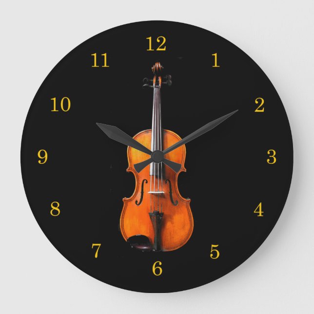 Geige oder Viola-Uhr Große Wanduhr (Vorderseite)