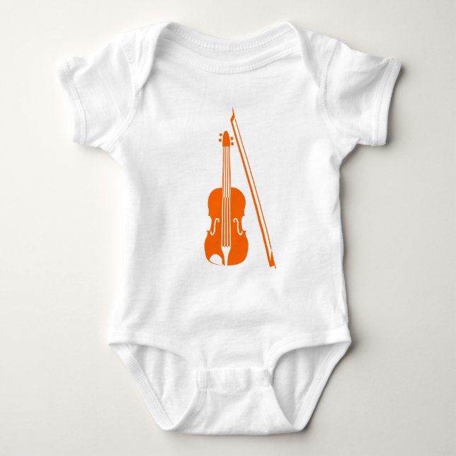 Geige - Orange Baby Strampler (Vorderseite)