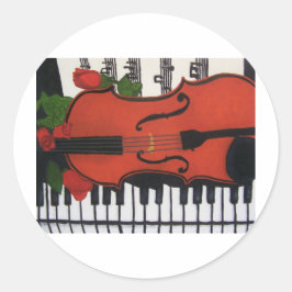 Geige Runder Aufkleber