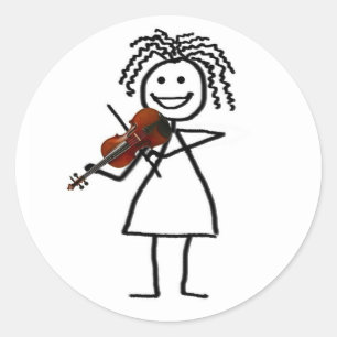 Geige scherzt krankeres runder aufkleber