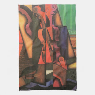 Geige und Gitarre von Juan Gris, Vintage kubistisc Küchentuch