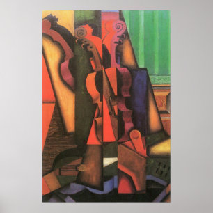 Geige und Gitarre von Juan Gris, Vintage kubistisc Poster