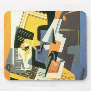 Geige und Glas von Juan Gris, Vintager Kubismus Mousepad