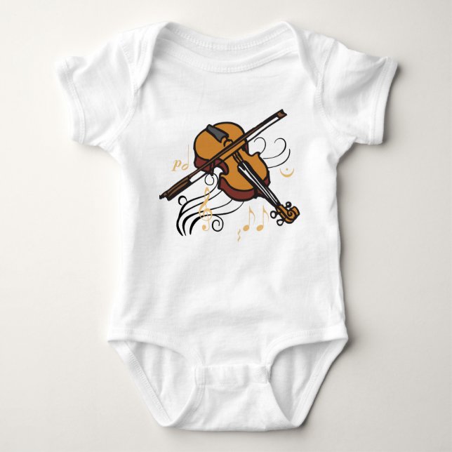 Geige und Musik Baby Strampler (Vorderseite)