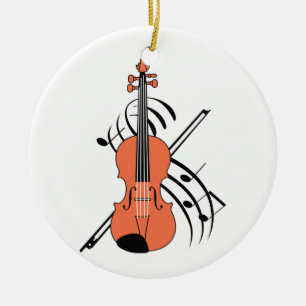 Geige und Musik Keramik Ornament