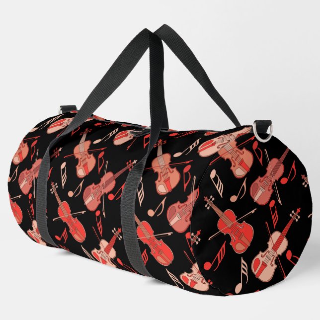 Geige und Musiknoten Duffle Bag (Linke Ecke)