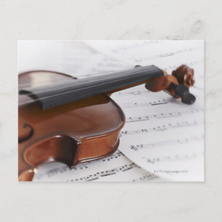 Geige und Noten Postkarte