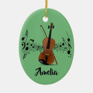 Geige Violinist Musical Notes Design Keramik Ornament
