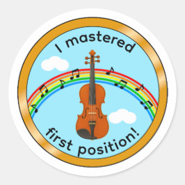 Geigenmedaille für die erste Position für Kinder A Runder Aufkleber