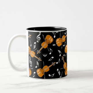 Geigenmusiknotenmuster Zweifarbige Tasse