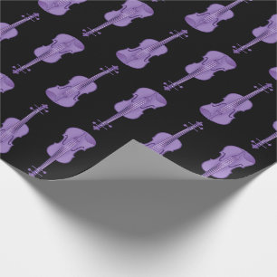 Geigenmuster - Lavendel und Schwarz Geschenkpapier