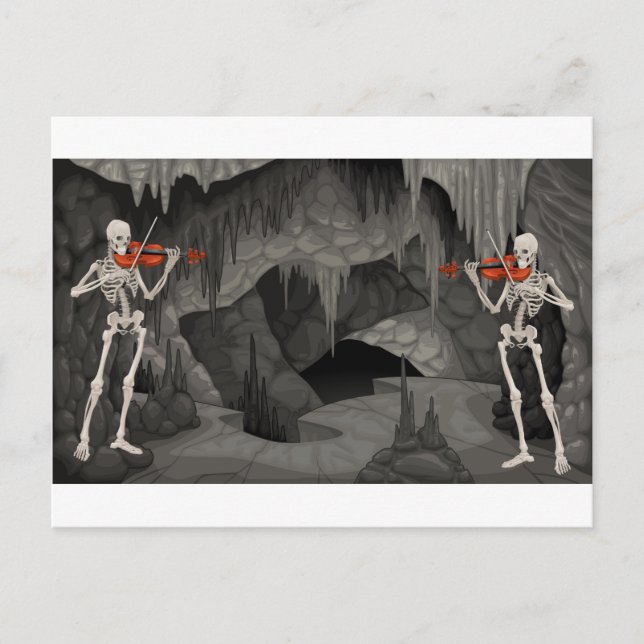 Geigenskelett Postkarte (Vorderseite)