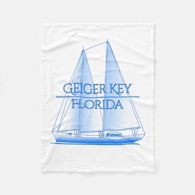 Geiger Key Coastal Nautical Segelschiff Fleecedecke (Vorderseite)